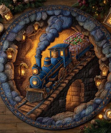 Lantern Valley Train Ride Quilted Round Mat