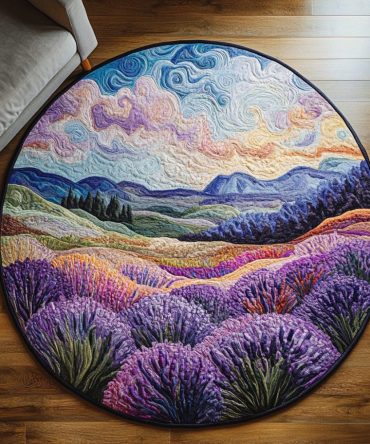 Lavender Breeze Quilted Round Mat
