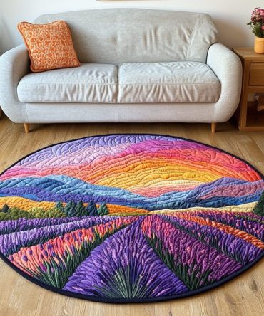 Lavender Fields Quilted Round Mat