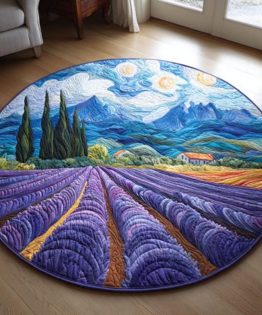 Lavender Fields Quilted Round Mat