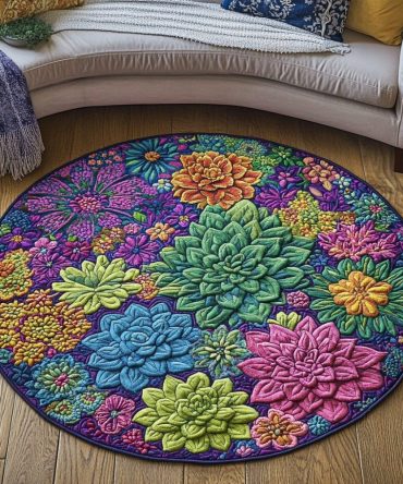 Leaf Bliss Quilted Round Mat