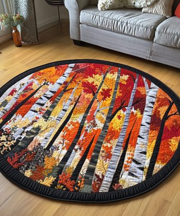 Leaf Dance Quilted Round Mat