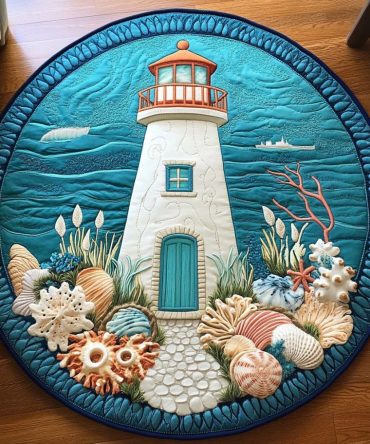 Light And Mist Quilted Round Mat