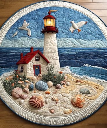 Lighthouse Haven Quilted Round Mat