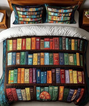 Literary Haven 3-Piece Quilted Bedding Set