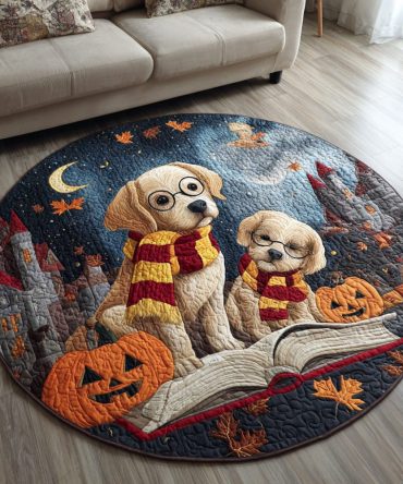 Literary Labrador Retriever Quilted Round Mat