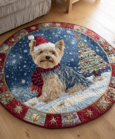 Little Yorkie Quilted Round Mat