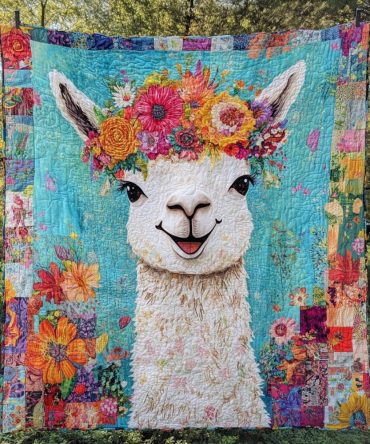 Llama Bliss Quilted Blanket