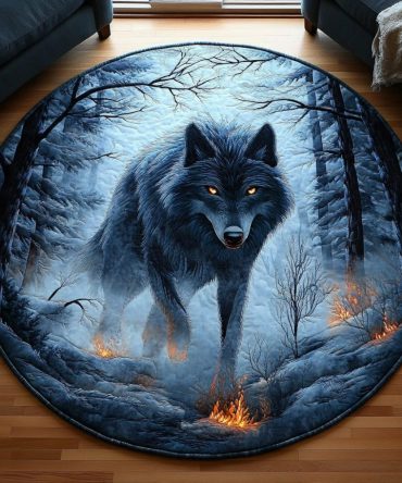 Lone Howl Quilted Round Mat