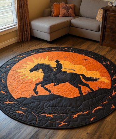 Lone Rider Quilted Round Mat