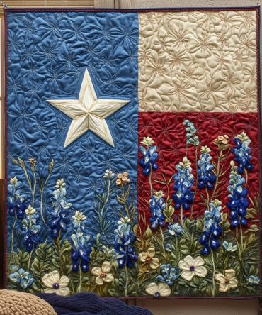 Lone Star Blooms Quilted Blanket