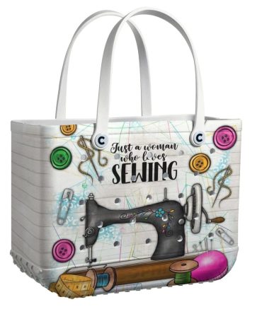 Chic Sewing-Themed Tote Bag For Craft Lovers – Stylish & Spacious Accessory