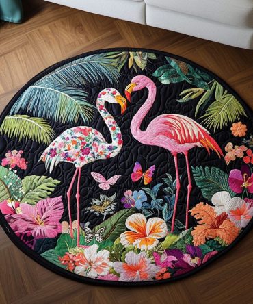 Love In The Wild Quilted Round Mat