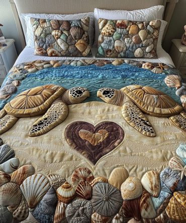 Love Under The Shell 3-Piece Quilted Bedding Set