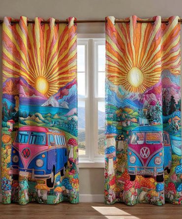 Love Van Journey Quilted Curtains