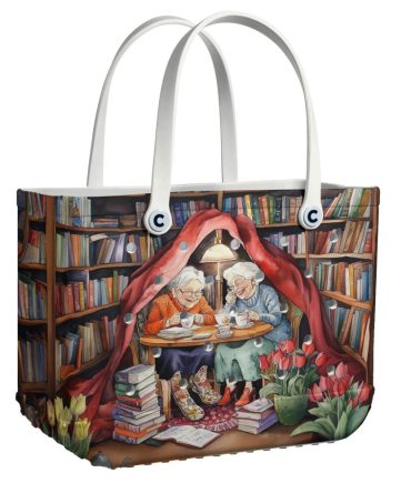 Bucket Tote Bag, Limited Edition Bogg Bag, Beach Bag Love Books, Drink Tea With Best Friend