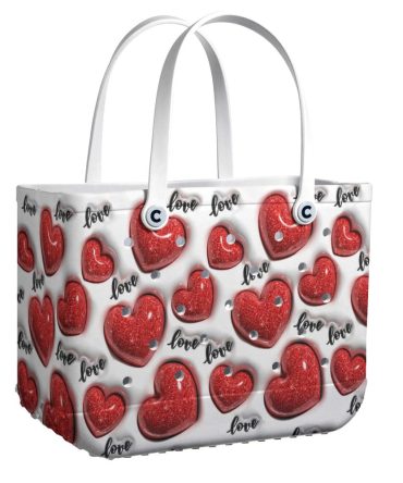 Bucket Tote Bag, Limited Edition Bogg Bag, Beach Bag Love Is All Around
