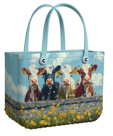 Charming Cow Print Tote Bag - Large Capacity, Durable & Stylish For Everyday Use