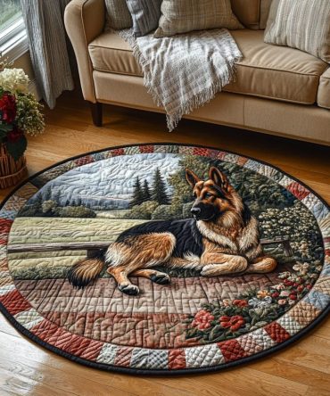 Loyal Guardian Quilted Round Mat