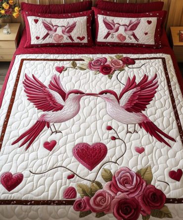 Loyal Hearts 3-Piece Quilted Bedding Set