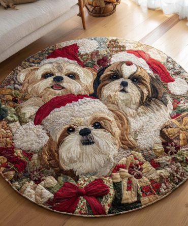 Loyal Shih Tzu Quilted Round Mat