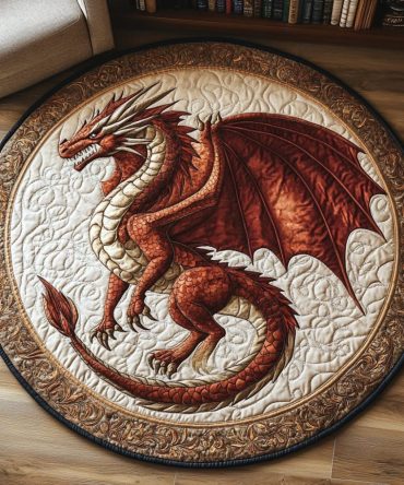 Lunar Dragon Quilted Round Mat