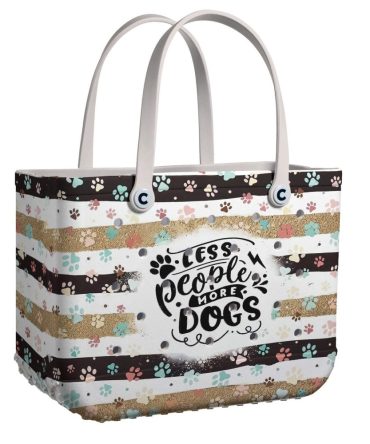 Trendy Dog Lover Tote Bag - 'Less People More Dogs' Design, Durable & Stylish!