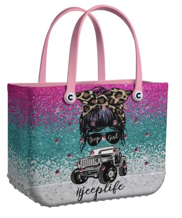 Stylish Jeep Girl Tote Bag - Glitter Design, Durable & Trendy Handbag For #Jeeplife Lovers