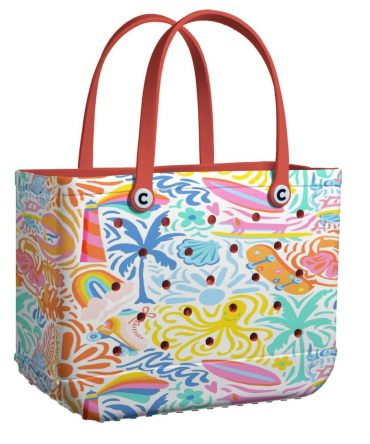 Vibrant Tropical Tote Bag With Colorful Print – Stylish, Spacious & Durable For Beach & Everyday Use