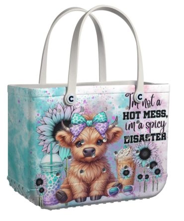 Bucket Tote Bag, Limited Edition Bogg Bag, Beach Bag Disaster Cutie
