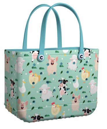 Bucket Tote Bag, Limited Edition Bogg Bag, Beach Bag Happy Place