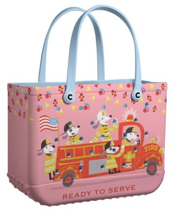Bucket Tote Bag, Limited Edition Bogg Bag, Beach Bag Fire Pup Crew