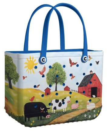 Bucket Tote Bag, Limited Edition Bogg Bag, Beach Bag Sunny Barnyard