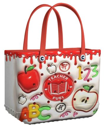Fun Teacher Tote Bag - Colorful Apple & Abc Design For School Essentials