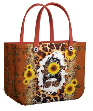 Stylish Sunflower & Leopard Print Tote Bag – Perfect For Fashion Lovers, Durable & Chic!