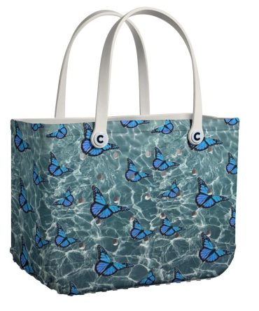 Bucket Tote Bag, Limited Edition Bogg Bag, Beach Bag Ocean Whisper Wings