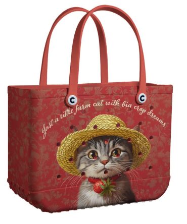 Bucket Tote Bag, Limited Edition Bogg Bag, Beach Bag Little Farm Cat