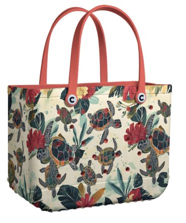Tropical Turtle Print Beach Tote Bag – Stylish, Spacious, Eco-Friendly – Perfect For Summer Adventures!