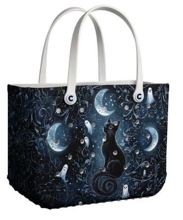 Enchanting Black Cat & Moon Tote Bag – Perfect For Halloween & Everyday Magic 🌙👜