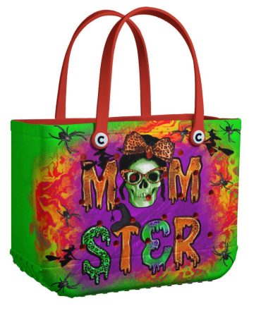 Colorful 'Momster' Halloween Tote Bag – Spooky, Fun, And Perfect For Trick-Or-Treating!