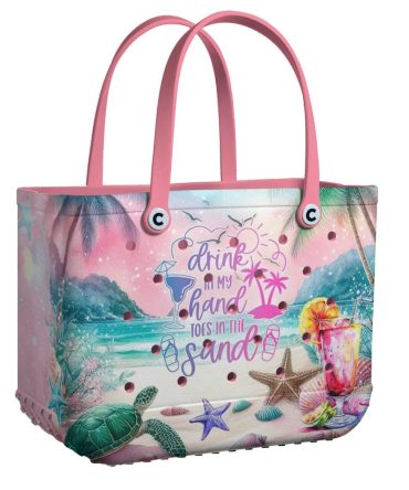 Beach Vibes Tote Bag - Tropical Design, Summer Style, Perfect For Vacations & Beach Days