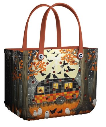 Bucket Tote Bag, Limited Edition Bogg Bag, Beach Bag Spooky Camping