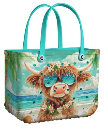Beach Vibes Cow Print Tote Bag – Cute Summer Accessory For Fun & Style
