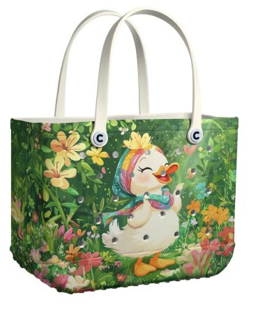 Bucket Tote Bag, Limited Edition Bogg Bag, Beach Bag Singing Duck
