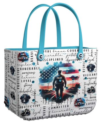 Patriotic Police Tribute Tote Bag – Durable & Stylish With Inspirational Design