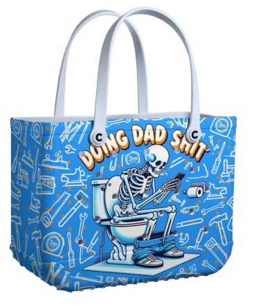 Bucket Tote Bag, Limited Edition Bogg Bag, Beach Bag Sarcastic Skeleton