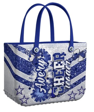 Personalized Cheerleader Tote Bag - Custom Name & Pom-Pom Design - Perfect For Cheer Practice & Gifts!