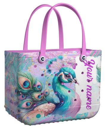 Customizable Peacock Tote Bag – Vibrant Design, Perfect For Summer Beach Days!