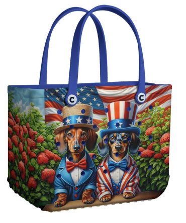 Bucket Tote Bag, Limited Edition Bogg Bag, Beach Bag Patriotic Paws