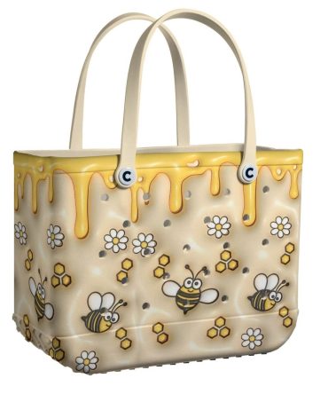 Bee-Themed Honey Drip Tote Bag – Stylish & Spacious Eco-Friendly Handbag